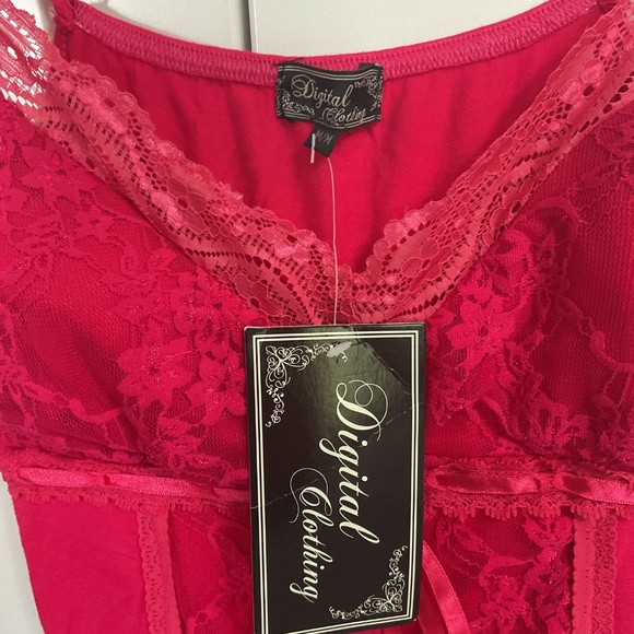 VTG Hot Pink Mini Dress/Baby Doll  by Digital Clothing - Medium - Picture 3 of 4